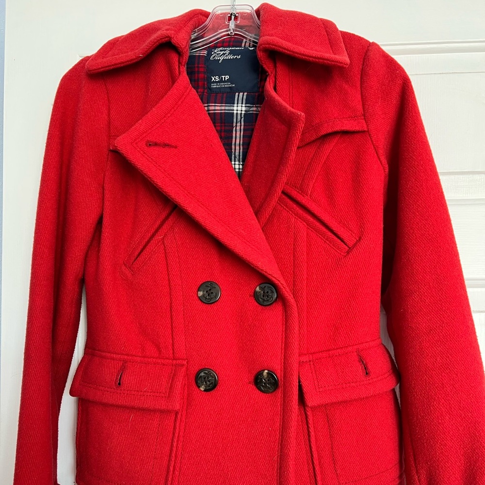 Red AE Peacoat